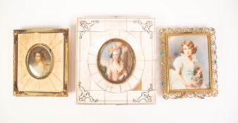 FRENCH SCHOOL (EARLY TWENTIETH CENTURY)  OVAL PASTICHE PORTRAIT MINIATURE ON IVORY  After