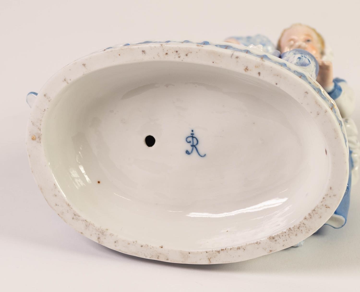 19th CENTURY GIULIO RICHARD, MILAN, PORCELAIN GROUP EMBLEMATIC OF WINTER, possibly from a set of - Image 3 of 3