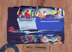 DUNCAN MACGREGOR (b.1961) ACRYLIC ON PANEL ?Sail Change IV? Signed 9? x 13? (22.8cm x 33cm)