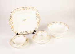 THIRTY SEVEN PIECE VICTORIAN STAFFORDSHIRE PORCELAIN PART TEA AND COFFEE SERVICE, originally for