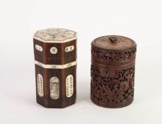 LATE NINETEENTH/ EARLY TWENTIETH CENTURY CHINESE CARVED BAMBOO BOX AND COVER, of typical form,