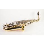 YAMAHA POST-WAR GILT METAL YAS 23 ALTO SAXOPHONE, stamped No 015212 with a mouthpiece (one lower
