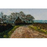 A GRICE OIL PAINTING ON BOARD Harrop Edge Lane Signed and dated 2004 lower right and labelled