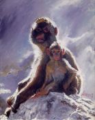 ROLF HARRIS (b. 1930) ARTIST SIGNED LIMITED EDITION COLOUR PRINT ON CANVAS ?Backlit Baboons-