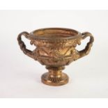 FRENCH 19th CENTURY ORMOLU TWO HANDLE NEO-CLASSICAL BACCHANALIAN ALBANI VASE of good quality