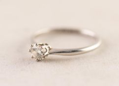 PLATINUM RING WITH A ROUND BRILLIANT CUT SOLITAIRE DIAMOND, in an eight claw setting,