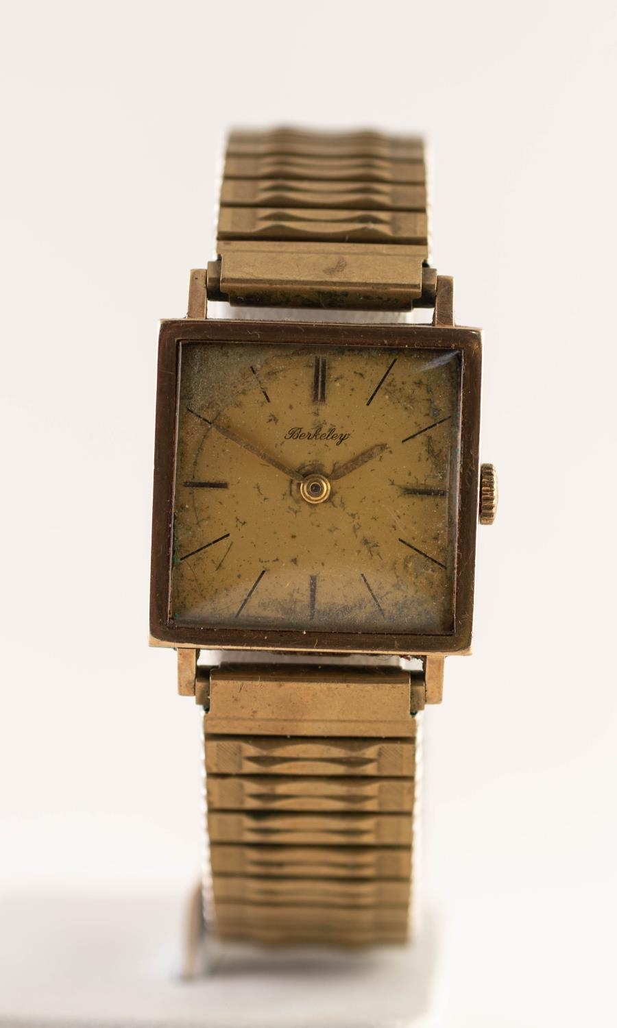 GENT'S FESTINA 'BERKLEY' 9ct GOLD VINTAGE WRISTWATCH with Swiss 17 jewels movement, with square gold - Image 2 of 3