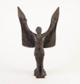 POSSIBLY GERMAN, ART DECO STYLE BROWN PATINATED BRONZE FIGURE OF ICARUS, standing arms raised