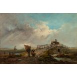 READ TURNER (LATE NINETEENTH CENTURY)  OIL PAINTING ON CANVAS  'On the Lune, Lancashire',  signed