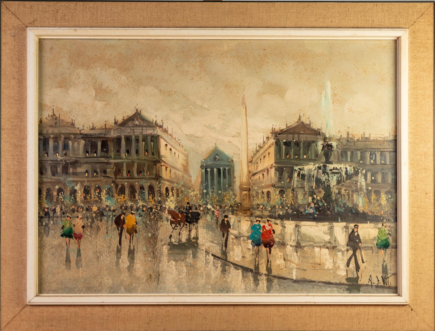 A.F. VITI (20th Century) OIL PAINTING ON CANVAS Parisian scene Signed lower right 19 1/2in x 27 3/ - Image 2 of 2