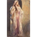 ORLANDO GREENWOOD (1892-1989) WATERCOLOUR DRAWING Standing female figure Signed and dated 1919 19? x