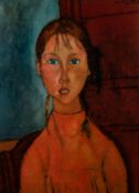 AFTER AMEDEO MODIGLIANA COLOUR PRINT ?Girl with braids? 23 ½? x 17? (59.7cm x 43.2cm)