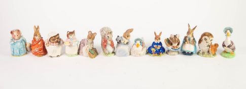 THIRTEEN 1970s/80s BESWICK/ROYAL DOULTON BEATRIX POTTER CHARACTER FIGURES, namely Daisy Bunnykins,