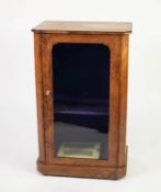 VICTORIAN INLAID WALNUT MUSIC CABINET, the canted oblong top inlaid with foliate scrolls to the
