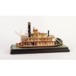 HOWARD GORST (b.1955) DETAILED AND PAINTED CERAMIC MODEL Paddle Steamer, Kersal Belle, 1992