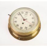 MID 20th CENTURY BRASS CASED SMITHS ASTRAL WALL MOUNTED SHIPS CLOCK, the white dial with minutes