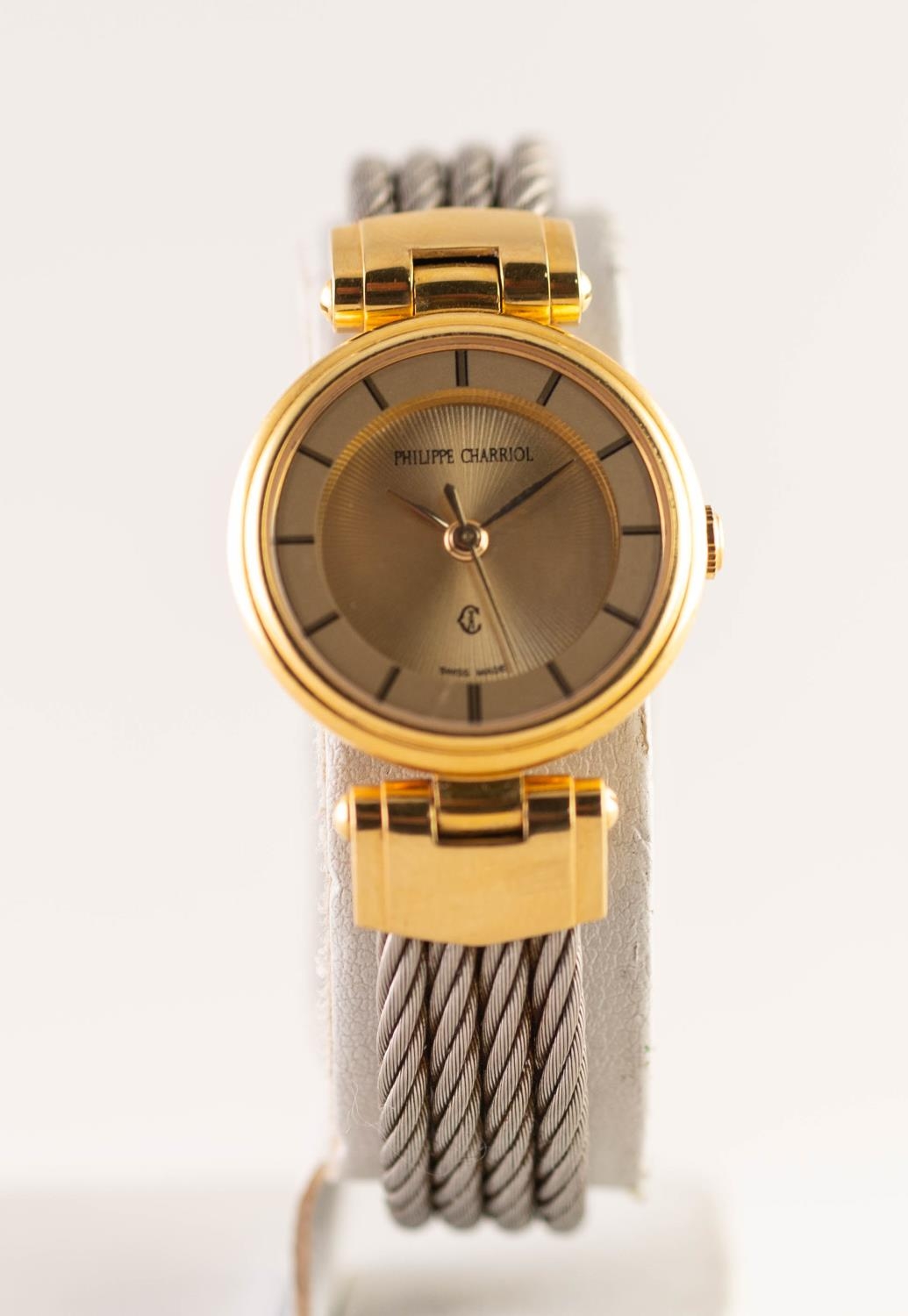 LADY'S PHILIPPE CHARRIOL QUARTZ WRISTWATCH, model no 61.95.0961, the champagne circular dial with - Image 2 of 4