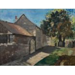 SHEILA MUMFORD (TWENTIETH CENTURY) OIL ON BOARD ?Graham Painting Great Longston, Derbyshire? Signed,