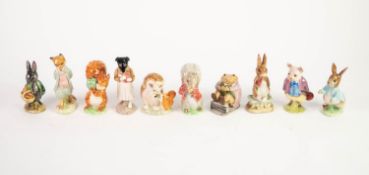 TEN 1970s/80s BESWICK BEATRIX POTTER CHARACTER FIGURES, namely Mr Jackson, Old Mr Brown, Squirrel