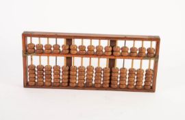 LATE 19th/EARLY 20th CENTURY ROSEWOOD ABACUS, probably far eastern, with brass mounts, 16 3/4in (