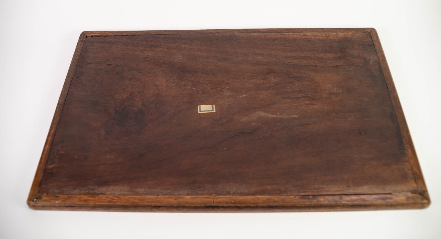 LATE NINETEENTH CENTURY CHINESE MOTHER OF PEARL INLAID HARDWOOD TRAY, of moulded rectangular form, - Image 10 of 12