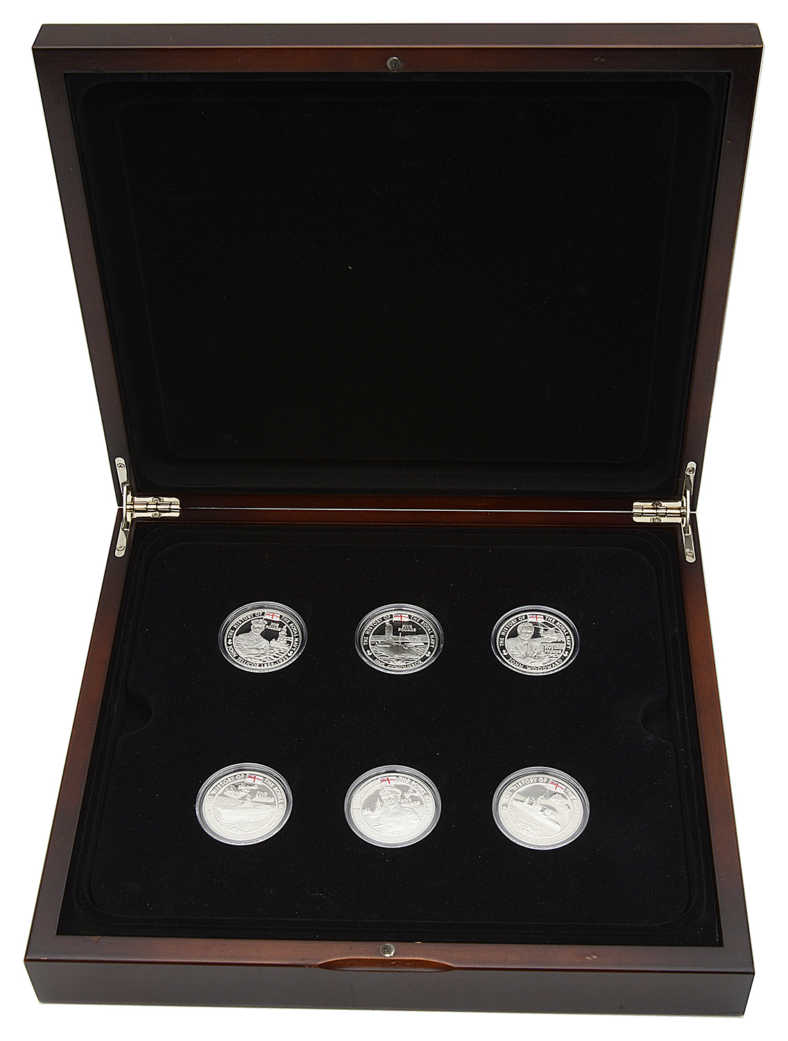 The Royal Mint - The History of the British Navy, a set of 18 .925 silver £5 proof coins