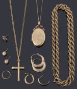 A collection of gold jewellery