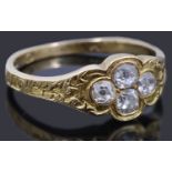 A beautiful Victorian four stone diamond cluster ring,