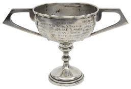 A George V silver twin handled trophy