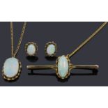 Four items of opal set jewellery