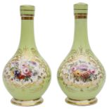 A pair of early 19th century porcelain bottle vases and stoppers c.1840