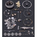 A collection of assorted silver and gold jewellery