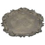 A large George V silver presentation salver