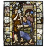 English School, an Arts and Crafts leaded stained glass panel c.1875