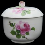 A 20th century Meissen 'pink rose' sugar bowl and cover