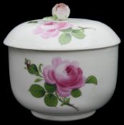 A 20th century Meissen 'pink rose' sugar bowl and cover