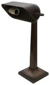 An early 20th century bronze patinated bankers desk lamp c.1920