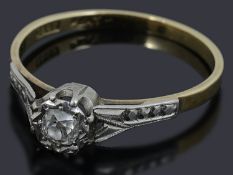 A diamond single stone ring,