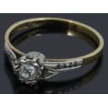 A diamond single stone ring,