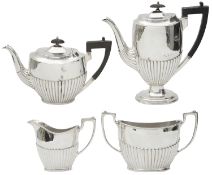 An Edwardian four piece silver tea and coffee service