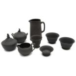 A collection of early 20th century Wedgwood black basalt