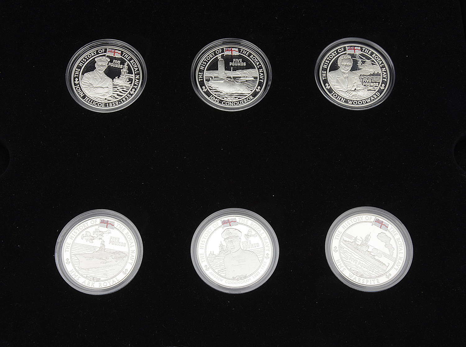 The Royal Mint - The History of the British Navy, a set of 18 .925 silver £5 proof coins - Image 2 of 2