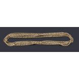 An Edwardian 9ct gold fancy link Guard chain chain