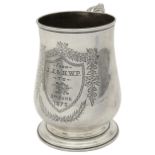 A George III silver pint mug