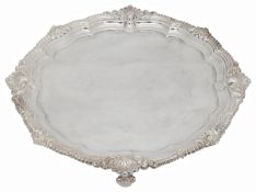 An Edwardian silver salver