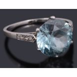 An early 20th Century single stone zircon ring