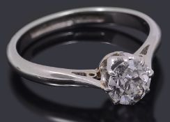 A single stone old European diamond ring