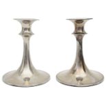 A pair of mid 20th century Norwegian .880 silver candlesticks