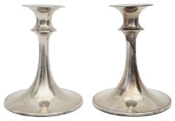 A pair of mid 20th century Norwegian .880 silver candlesticks