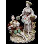 A late 19th/early 20th century porcelain figure group